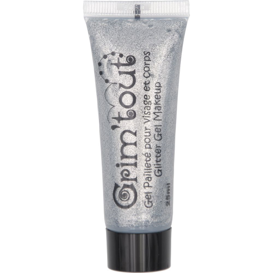 GRIM'TOUT Gel pailleté visage hose 25ml sous blister - Argent