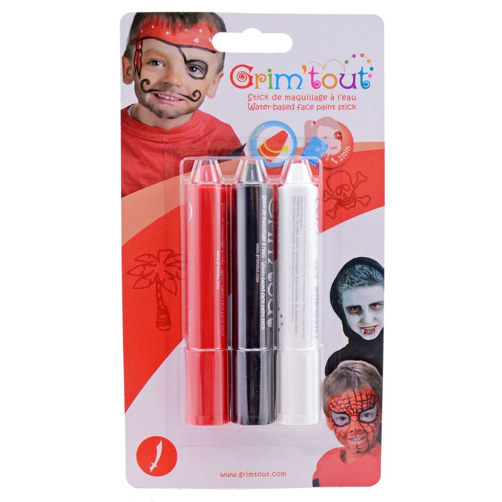 Blister de 3 sticks maquillage GRIM'TOUT Pirate