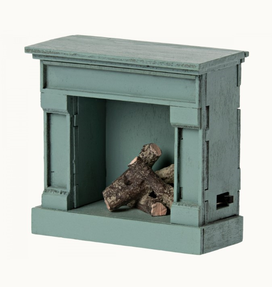 Miniature fireplace - Vintage Blue