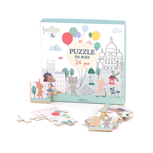 Puzzle en bois 24 pcs, Escapade à Paris - Sarah Betz