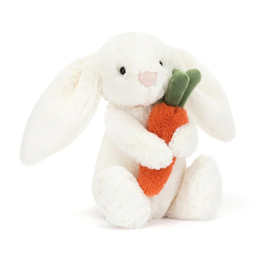 Bashful Bunny With Carrot - 18 x 9 cm