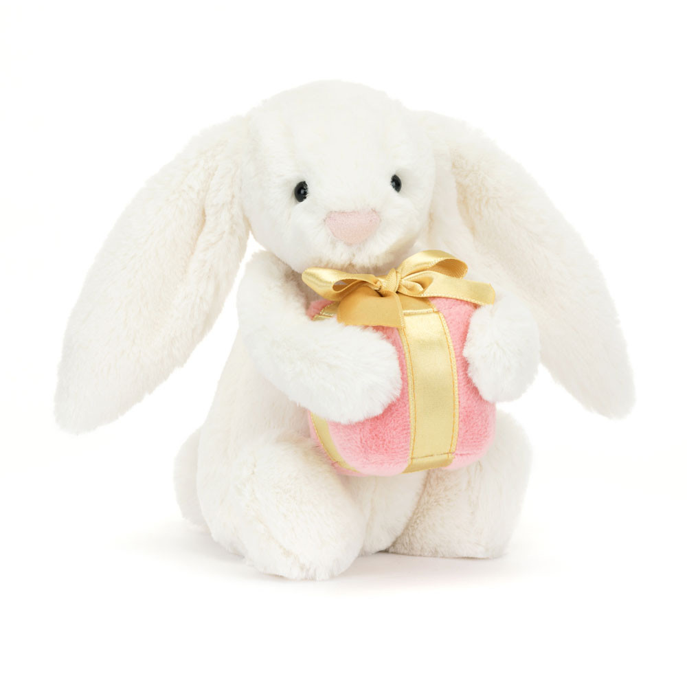 Bashful Bunny with Present - 18 x 9 cm