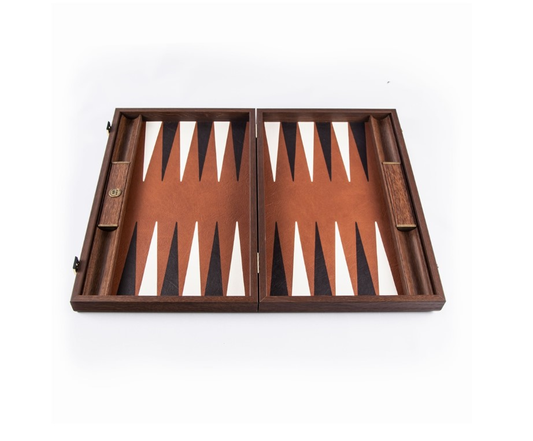 BACKGAMMON CUIR SYNTHETIQUE CARAMEL 48CM