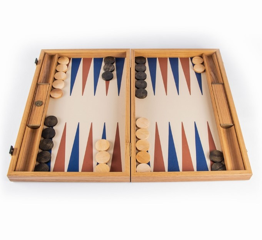 BACKGAMMON CUIR SYNTHETIQUE CHAMPAGNE 48CM