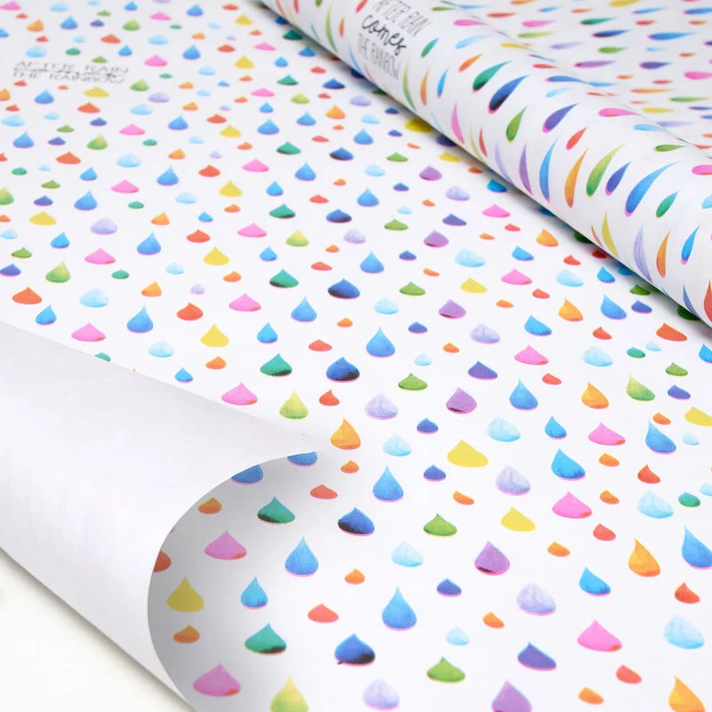PAPIER CADEAU - WRAPPING PAPER - HAPPY RAIN - 70 x 200 cm