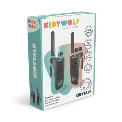 KIDYTALK paire de talkie walkie nude - cyan