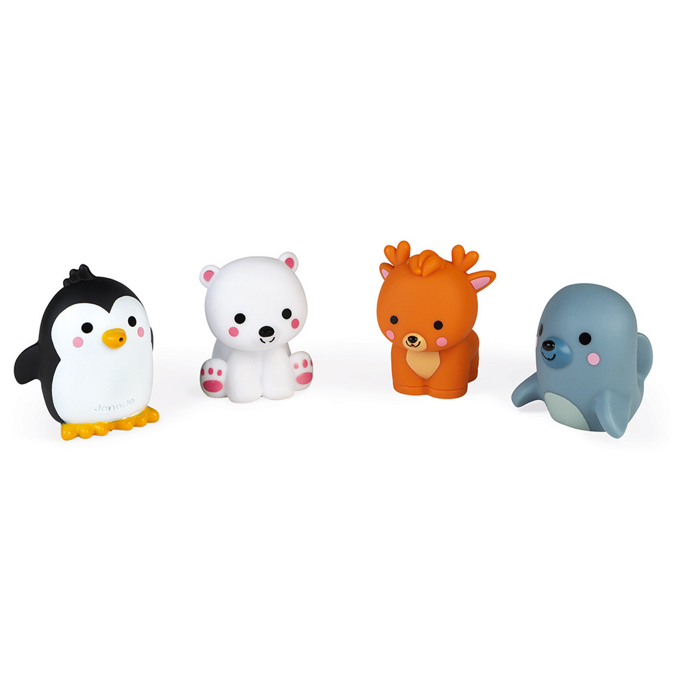 4 GICLEURS DE BAIN ANIMAUX POLAIRES