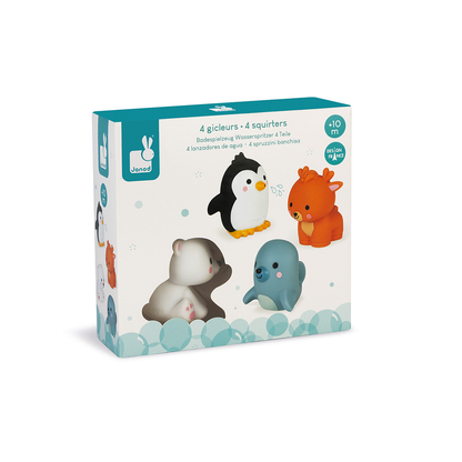 4 GICLEURS DE BAIN ANIMAUX POLAIRES
