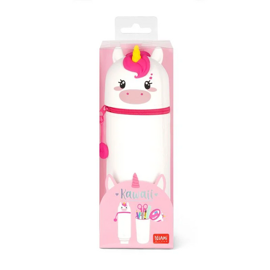 2-IN-1 SILICONE PENCIL CASE - KAWAII - UNICORN