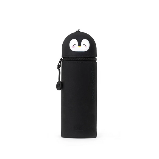 2-IN-1 SILICONE PENCIL CASE - KAWAII - PENGUIN