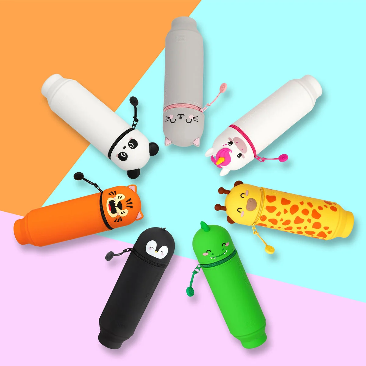 2-IN-1 SILICONE PENCIL CASE - KAWAII - KITTY