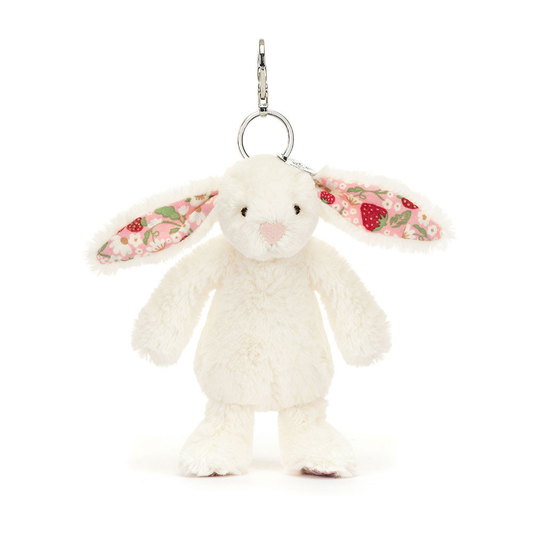 Blossom Cream Bunny 'Berry' Bag Charm - 18cm x 5cm x 4cm