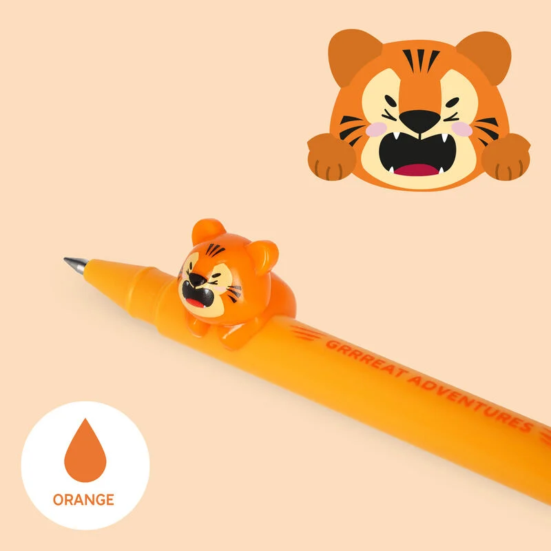 GEL PEN WITH ANIMAL DECORATION - LOVELY FRIENDS - Tiger