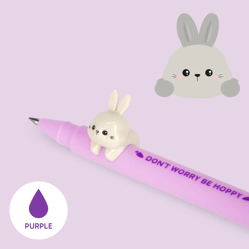 GEL PEN WITH ANIMAL DECORATION - LOVELY FRIENDS - BUNNY