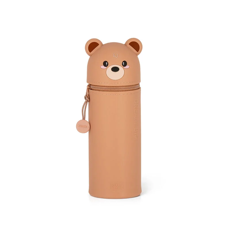 2-IN-1 SILICONE PENCIL CASE - KAWAII - TEDDY BEAR