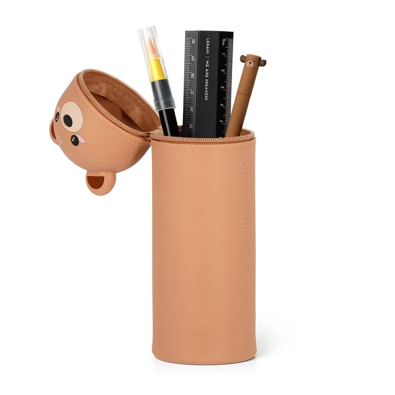 2-IN-1 SILICONE PENCIL CASE - KAWAII - TEDDY BEAR