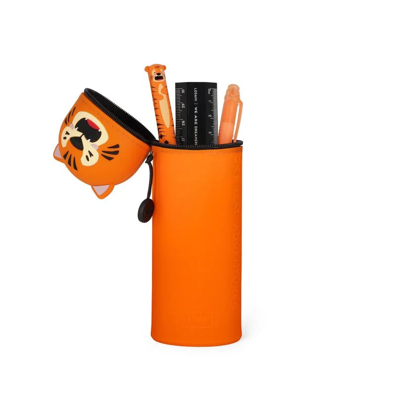 2-IN-1 SILICONE PENCIL CASE - KAWAII - TIGER