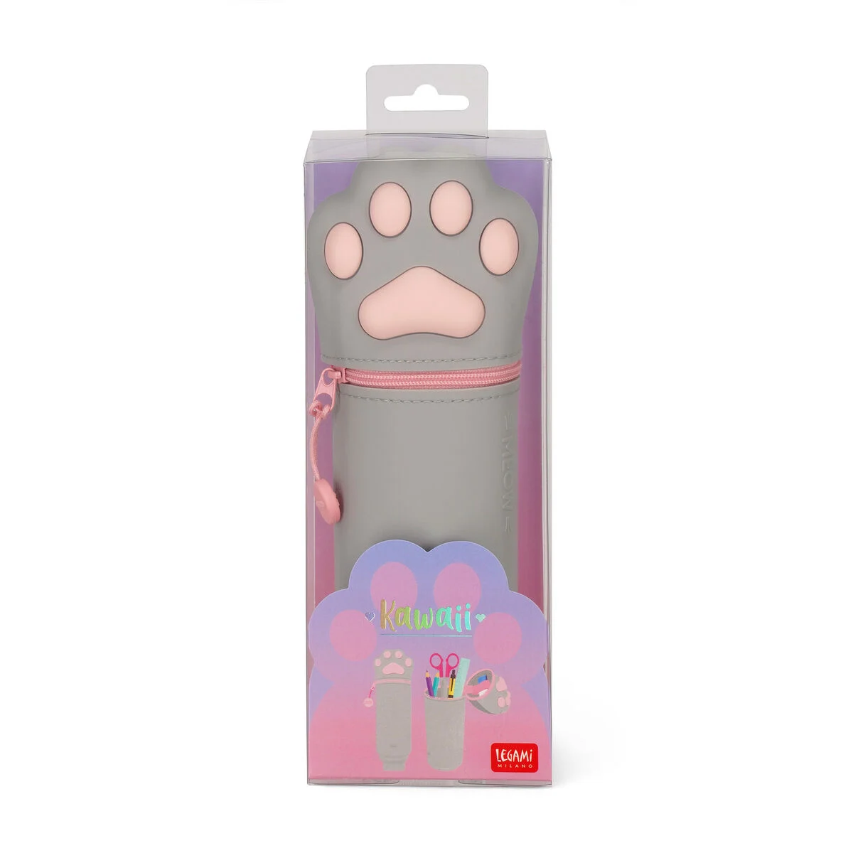2-IN-1 SILICONE PENCIL CASE - KAWAII - KITTY