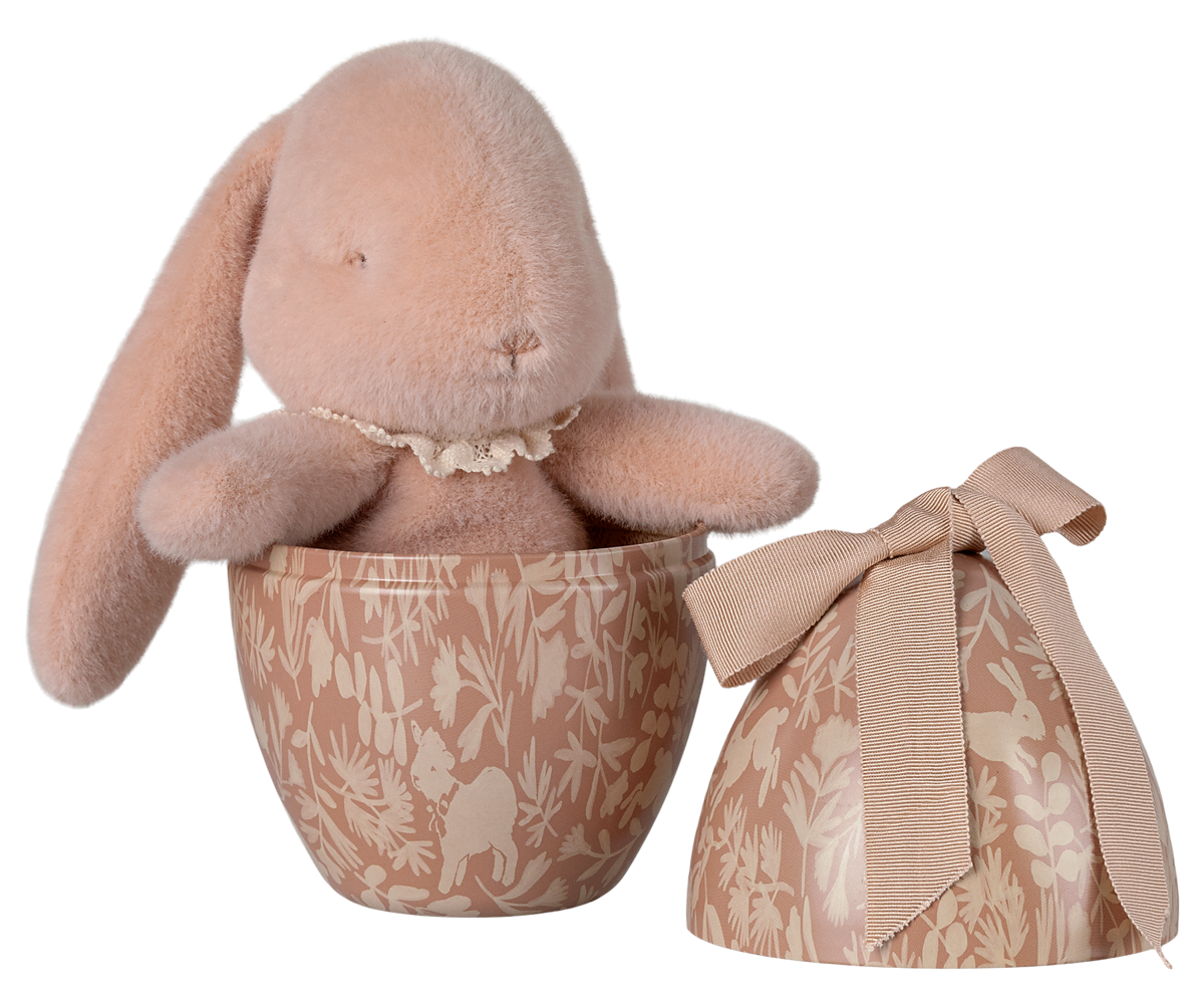 Œuf de Pâques avec lapin bunny - Rose poudre