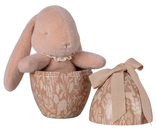 Œuf de Pâques avec lapin bunny - Rose poudre