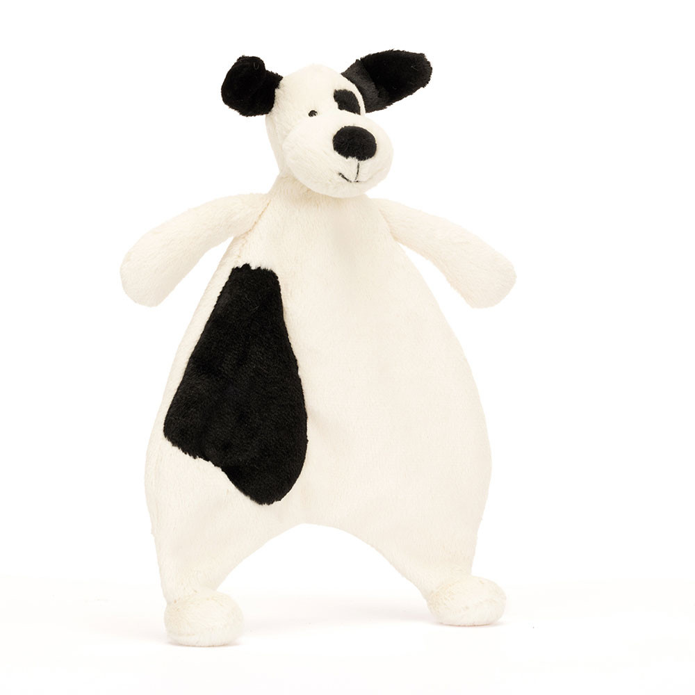 Bashful Black & Cream Puppy Comforter - 27cm x 20cm x 7cm