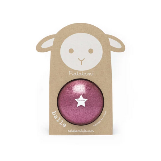 Ballon mouton pailleté 10 cm - Rose