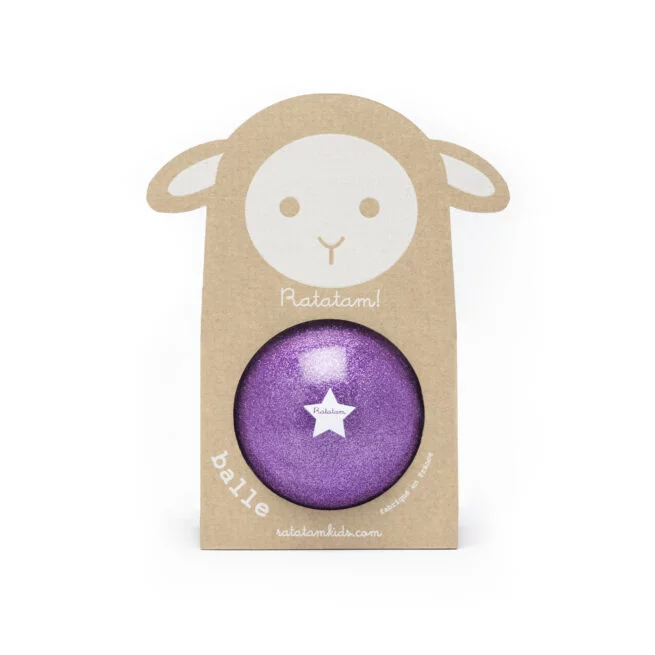 Ballon mouton pailleté 10 cm - Violet