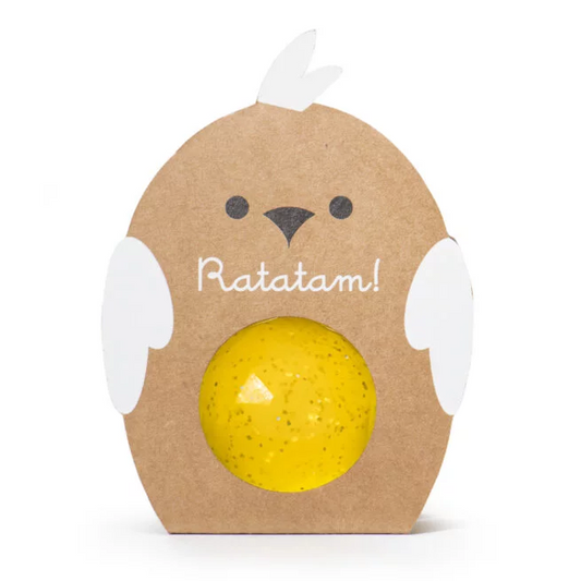 Balle rebondissante facettes oiseau - Jaune