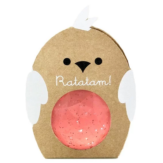 Balle rebondissante facettes oiseau - Rose