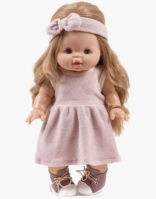 Robe Faustine sans manches et son headband en éponge pétale