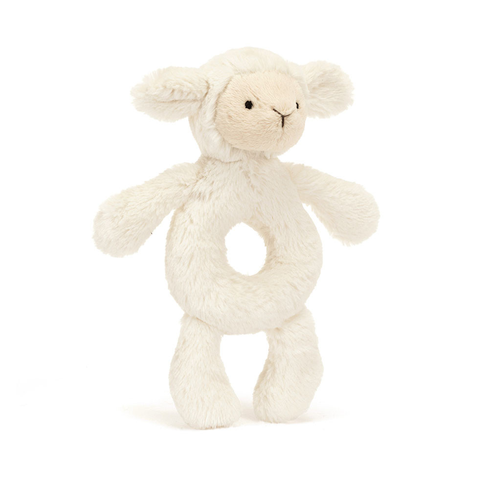 Bashful Lamb Ring Rattle - 18cm x 8cm x 2cm