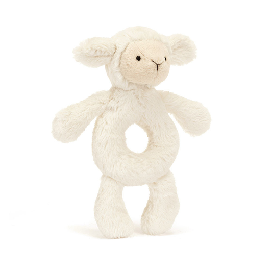 Bashful Lamb Ring Rattle - 18cm x 8cm x 2cm