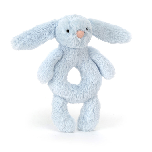 Bashful Blue Bunny Ring Rattle - 18cm x 8cm x 2cm