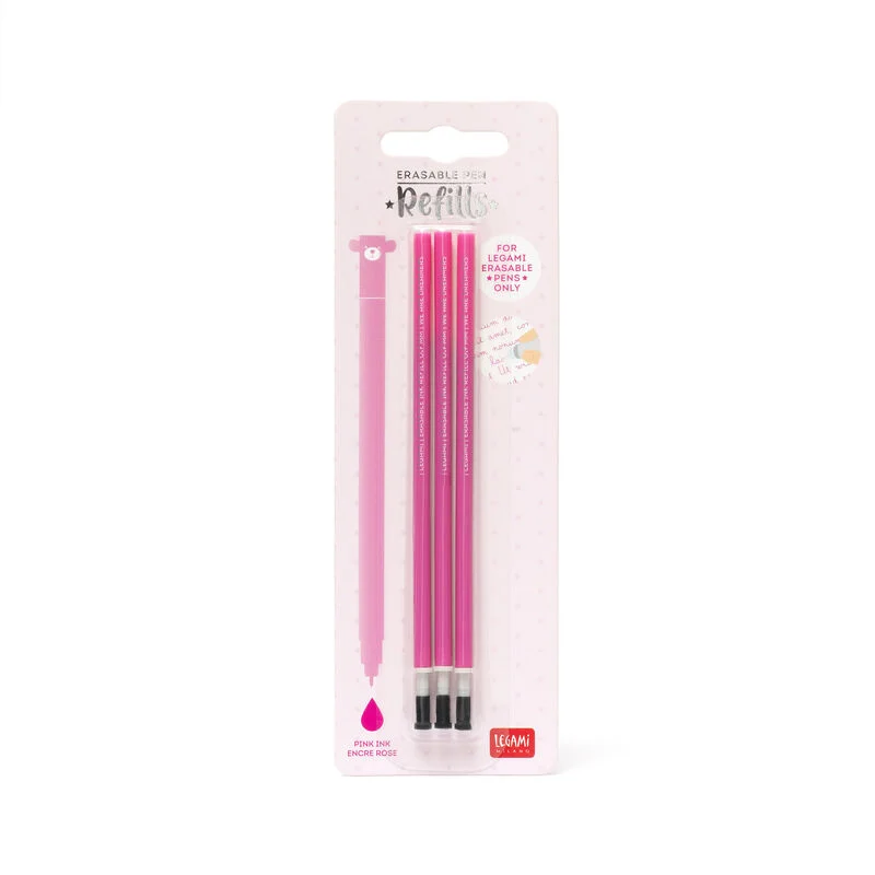 3 RECHARG. STYLO À ENCRE GEL - ERASABLE PEN REFILLS - PINK