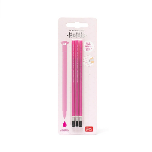 3 RECHARG. STYLO À ENCRE GEL - ERASABLE PEN REFILLS - PINK