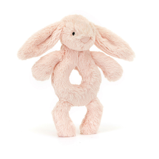 Bashful Blush Bunny Ring Rattle - 18cm x 8cm x 2cm
