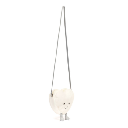 Amuseables Cream Heart Bag -  17cm x 18cm x 5cm