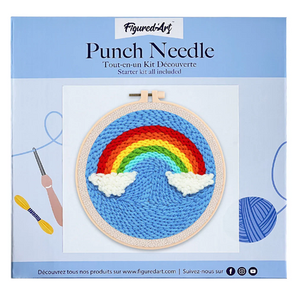 Punch needle Figured'Art - "ARC EN CIEL ET NUAGES"