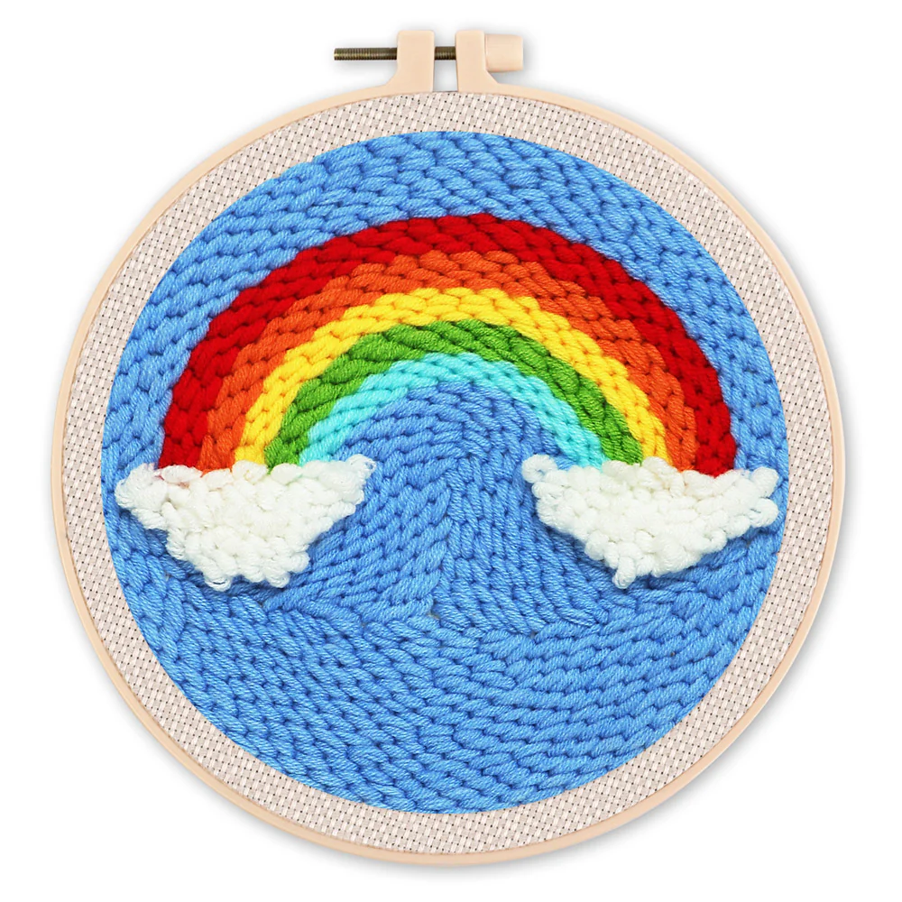 Punch needle Figured'Art - "ARC EN CIEL ET NUAGES"