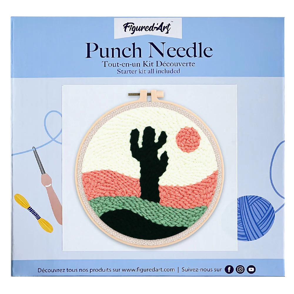 Punch needle Figured'Art - "CACTUS DANS LE DESERT"