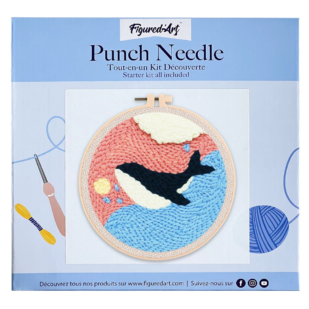 Punch needle Figured'Art - "JOLIE BALEINE BLEUE"