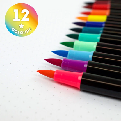 Set de 12 feutres pinceaux - Brush markers - Bright colours