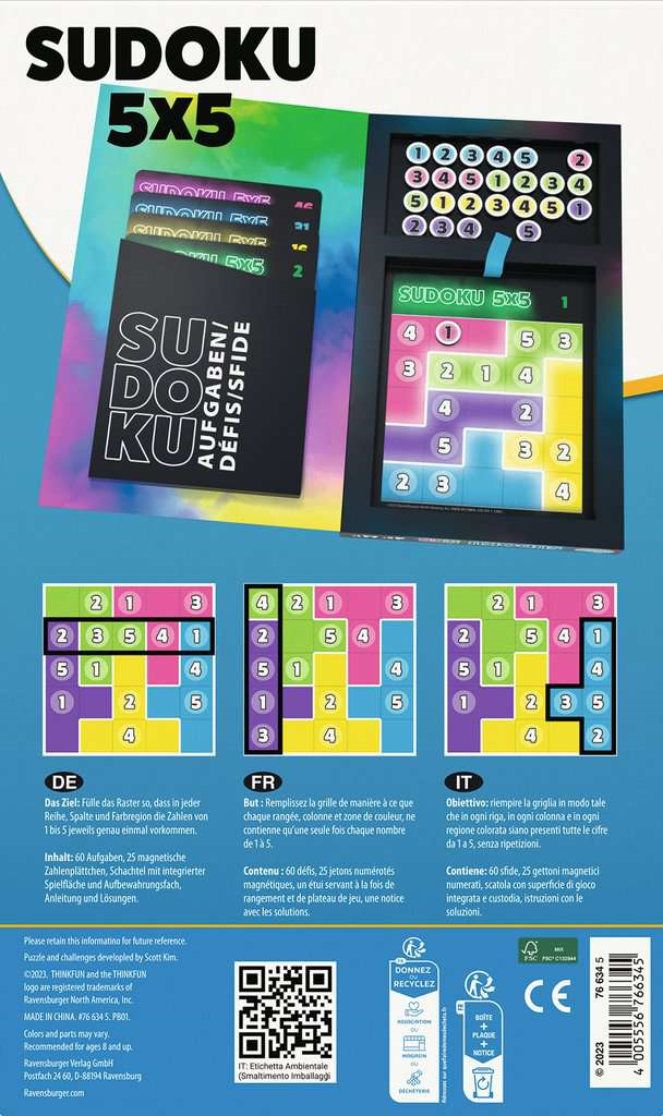 Sudoku 5x5 - jeu de logique magnétique