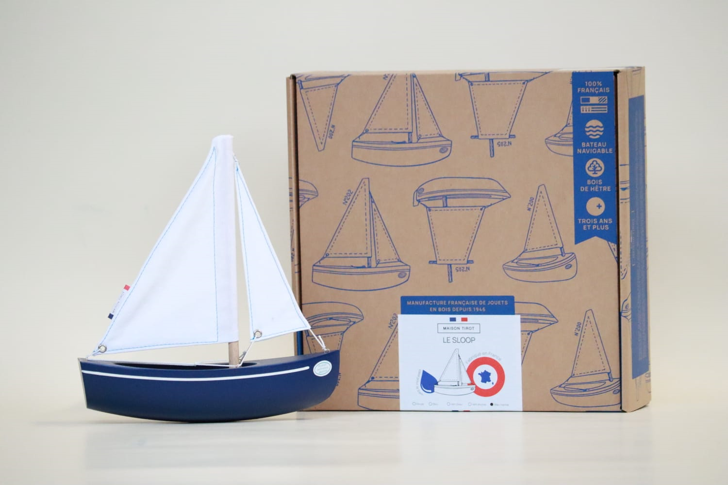Bateau Le Sloop - 20 cm - Bleu Marine