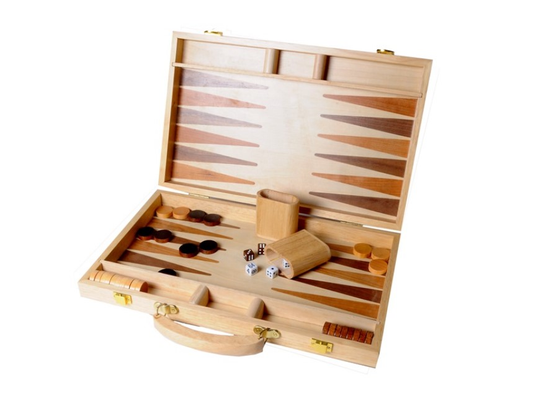 Backgammon bois naturel 38 cm