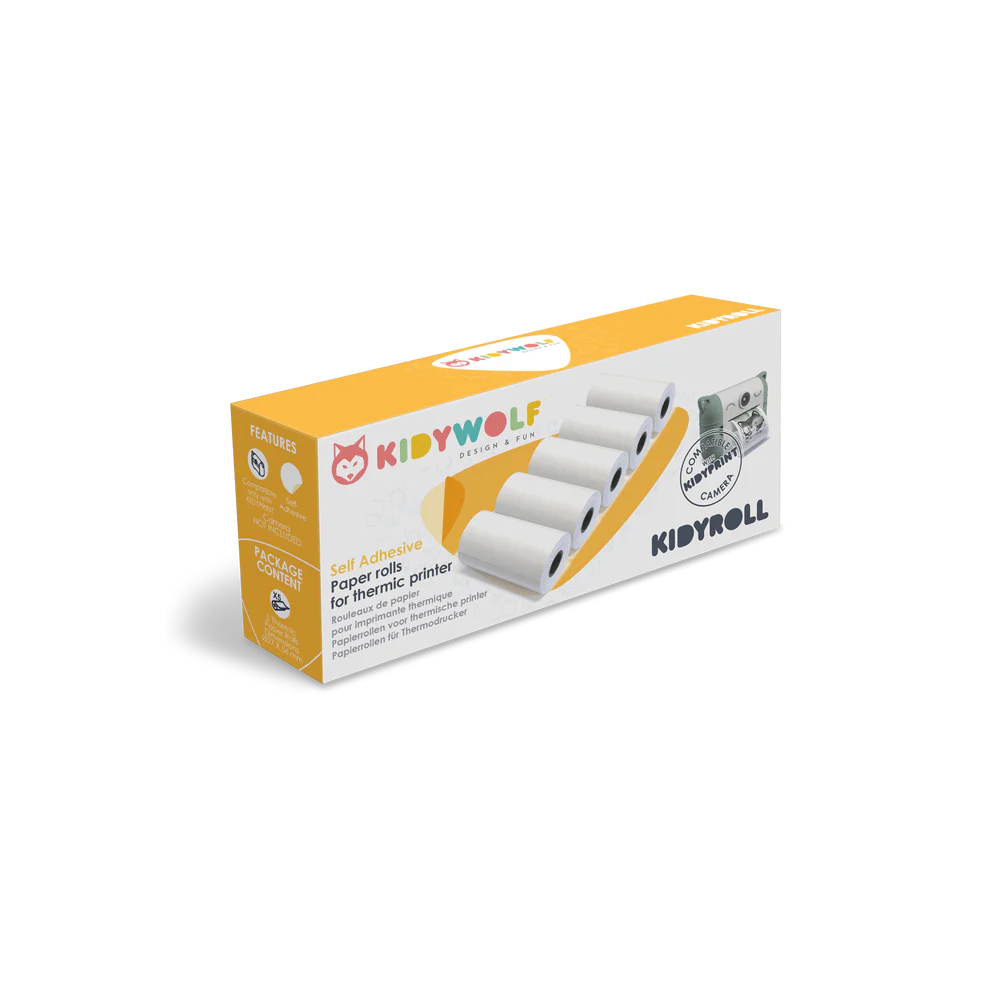 KIDYROLL 1 x 5 Stickers paper rolls for KIDYPRINT