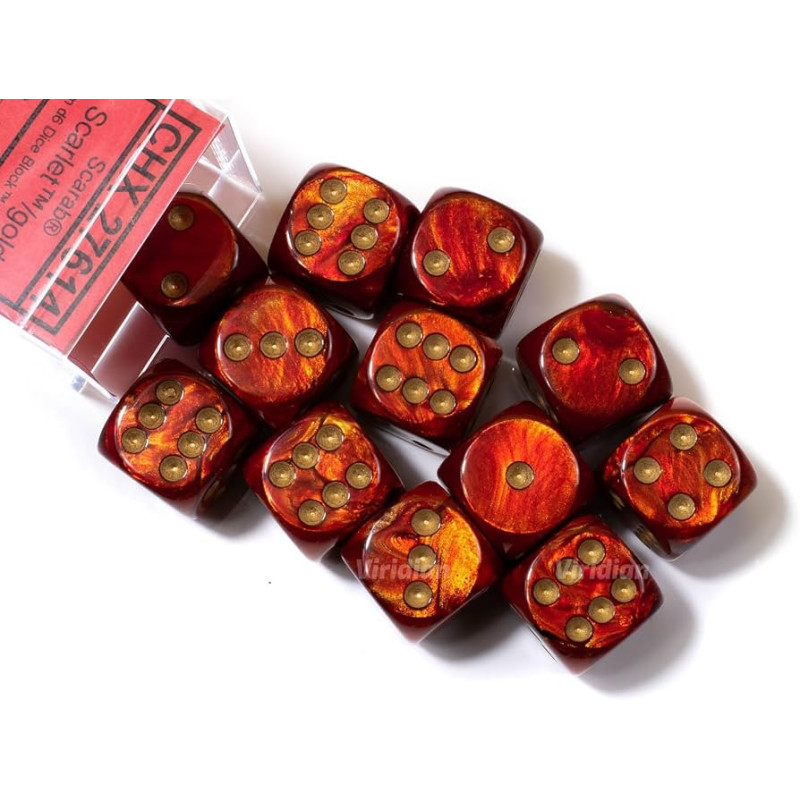 CHESSEX - Dé à l'unité - SCARAB - Scarlet/Or