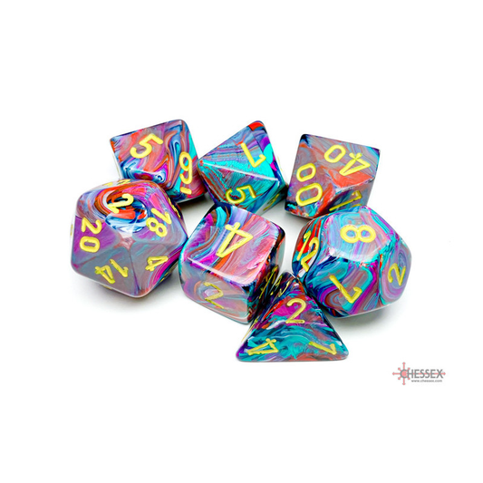 CHESSEX - Set de 7 dés - FESTIVE - Mosaic/Jaune