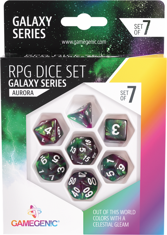 Galaxy Series - Aurora- Set de 7 Dés JDRGamegenic
