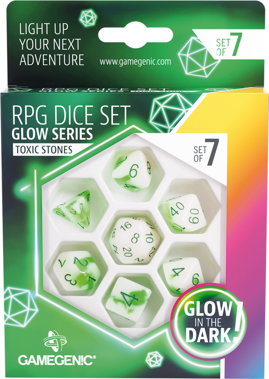 Glow Series -Venom Stones- Set de 7 Dés